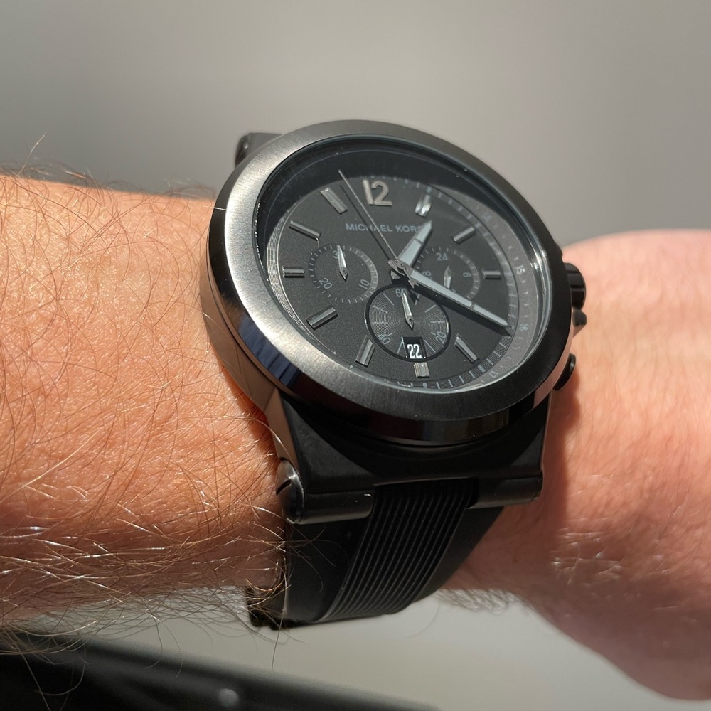 Michael Kors Men's Dylan Chronograph Black Silicone Watch MK8152